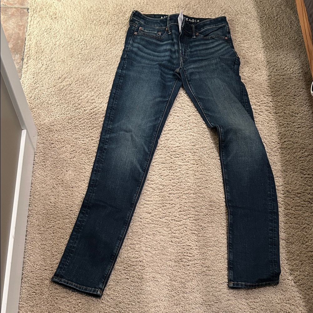 American Eagle Outfitters Men's Dark Blue Slim Jeans